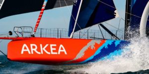 L'Imoca de Sébastien Simon au départ du Vendée Globe