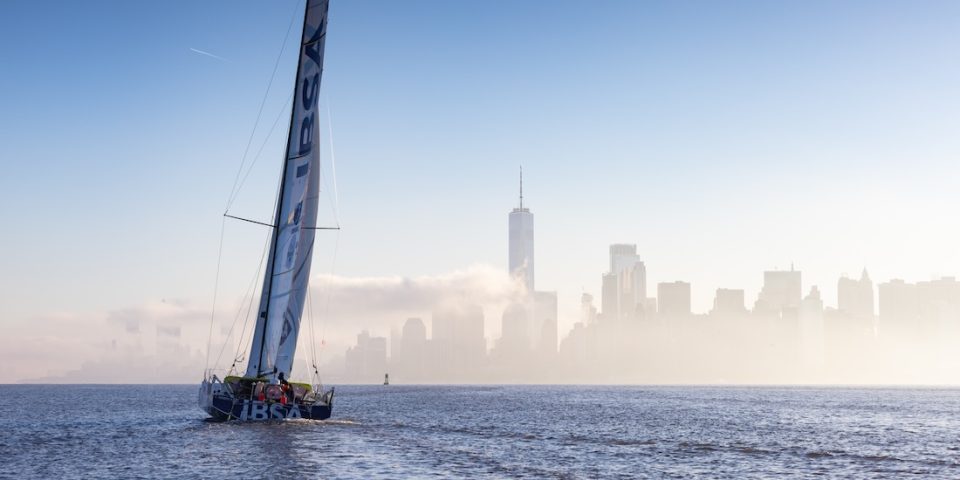 Arrivée de Alberto Bona, skipper du Class40 IBSA 5e de The Transat CIC 2024 - New York le 11/05/2024